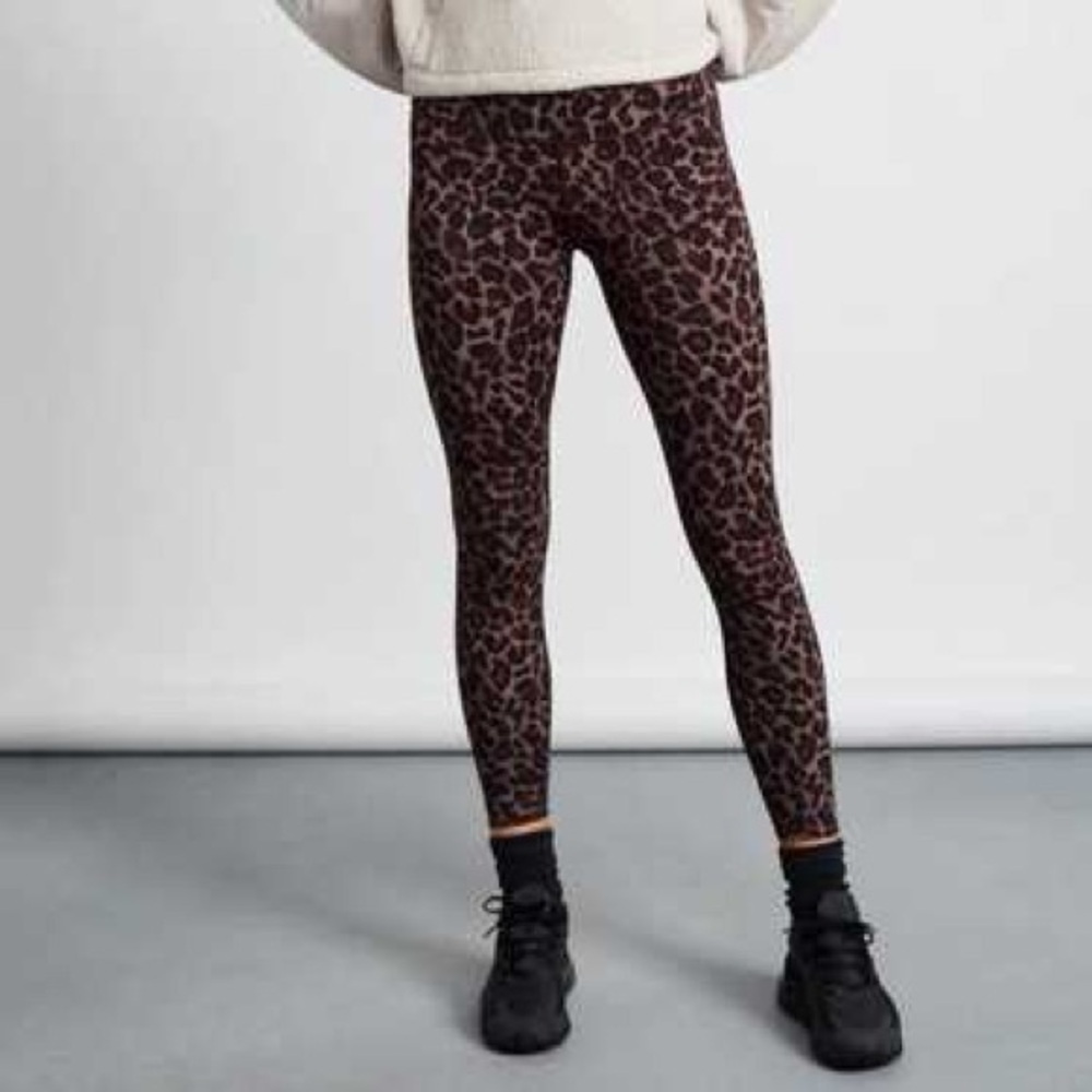Varley Luna Leggings in a Tortoise Leopard